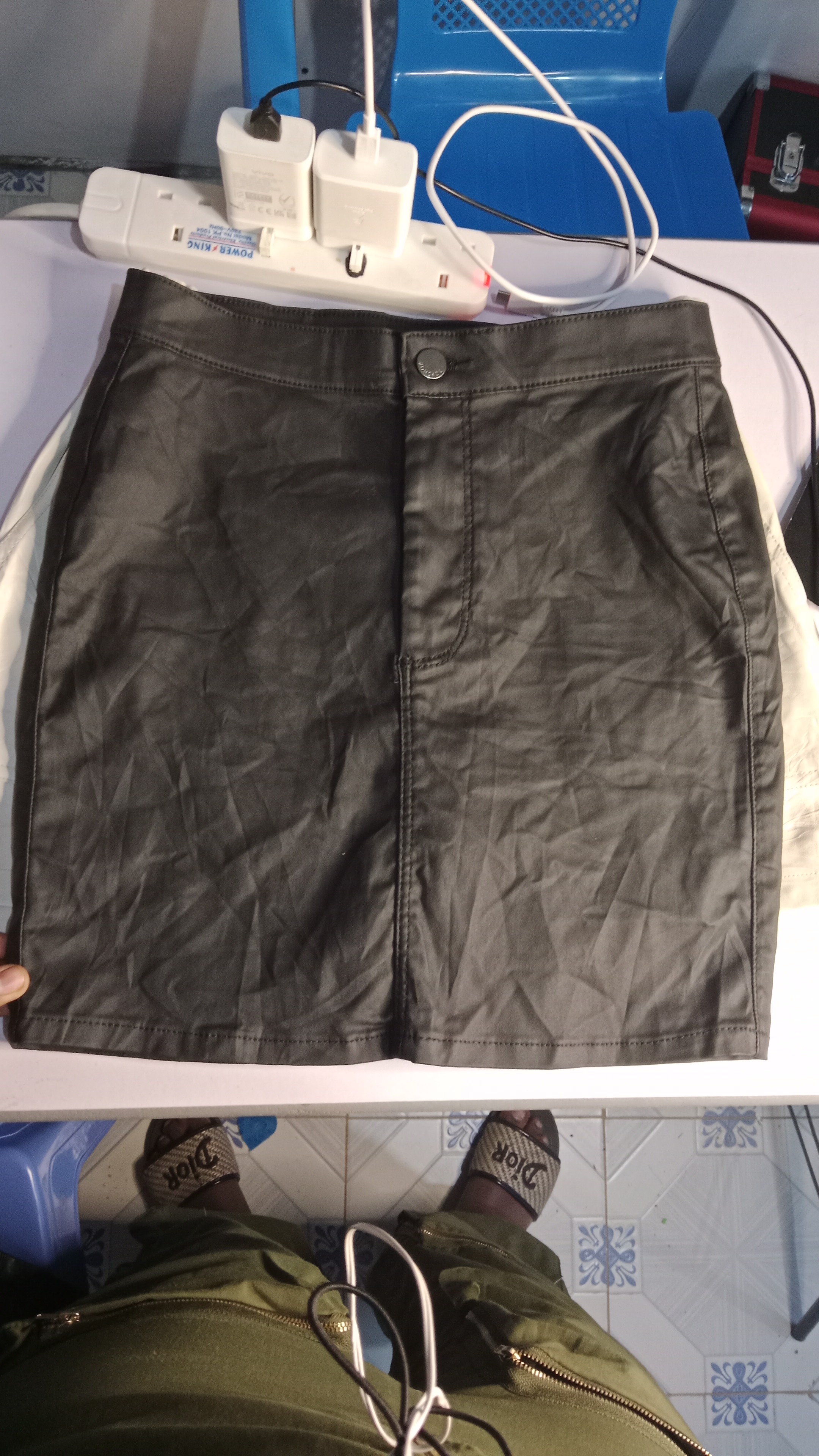 Leather skirts and shorts