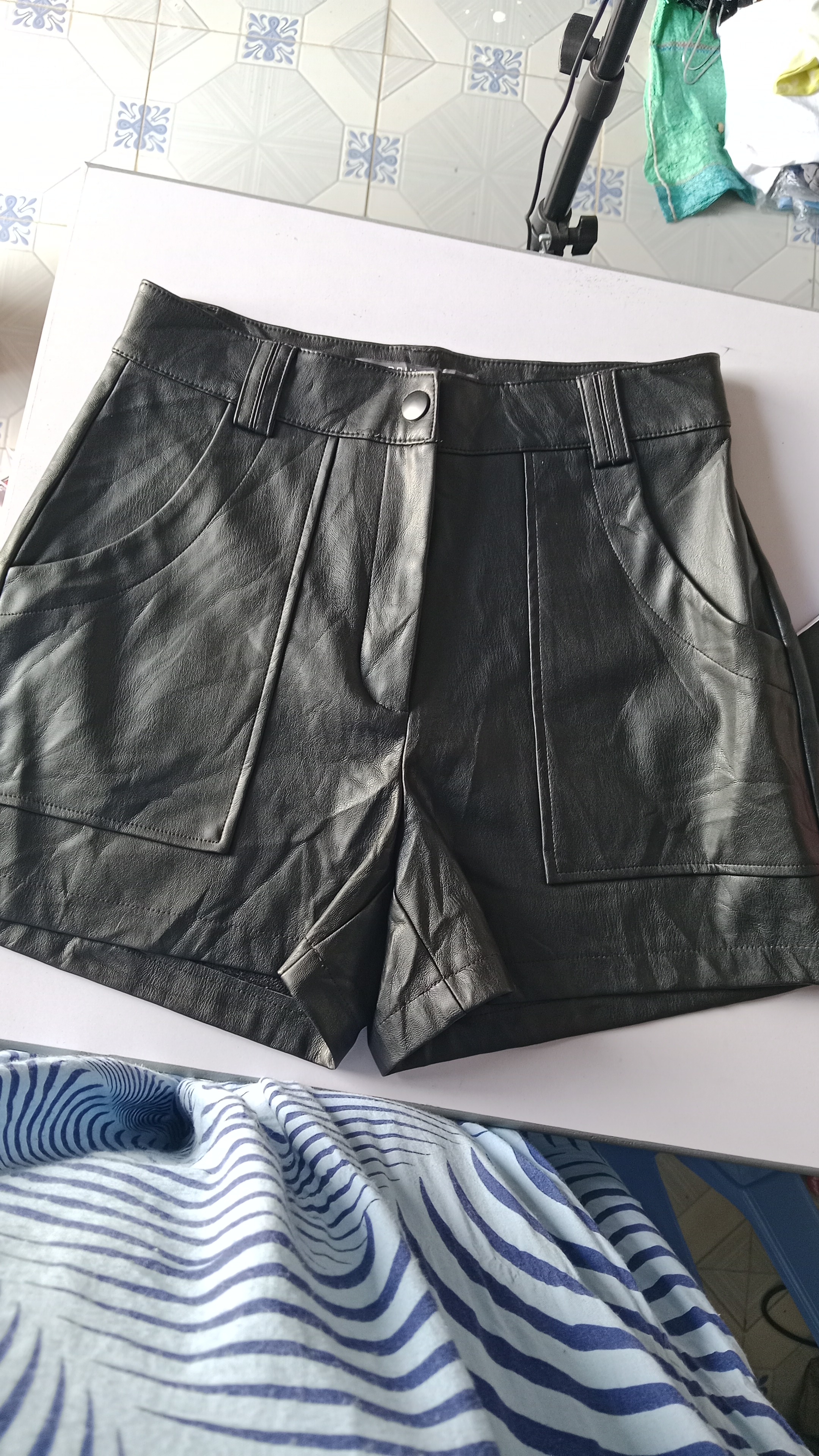 Leather shorts